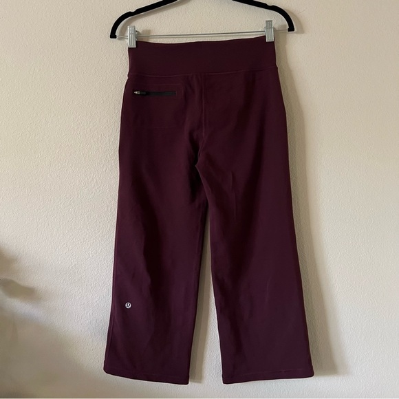 LULULEMON Relaxed Fit Crop Burgundy Pants, size 4 - Picture 5 of 15